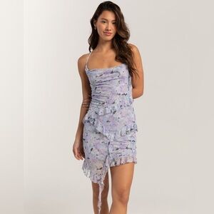 NWT Full Tilt Waterfall Mesh Printed Womens Slip Dress